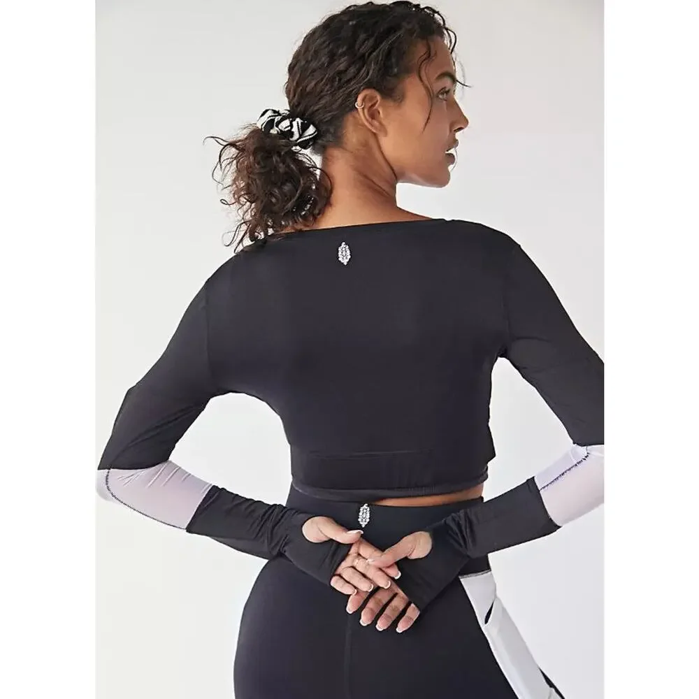 NEW!‎ Free People Women Kilogear Cut Power Weighted Crop Black M